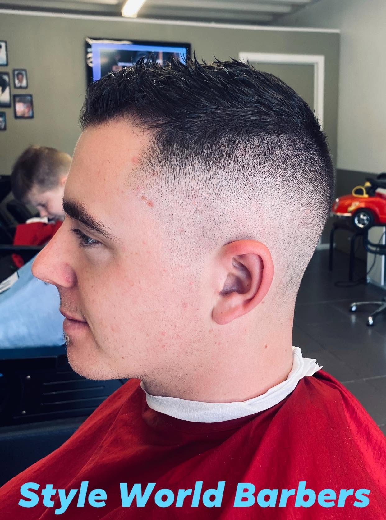 Men's high skin fade haircut at Style World Barbers Engadine