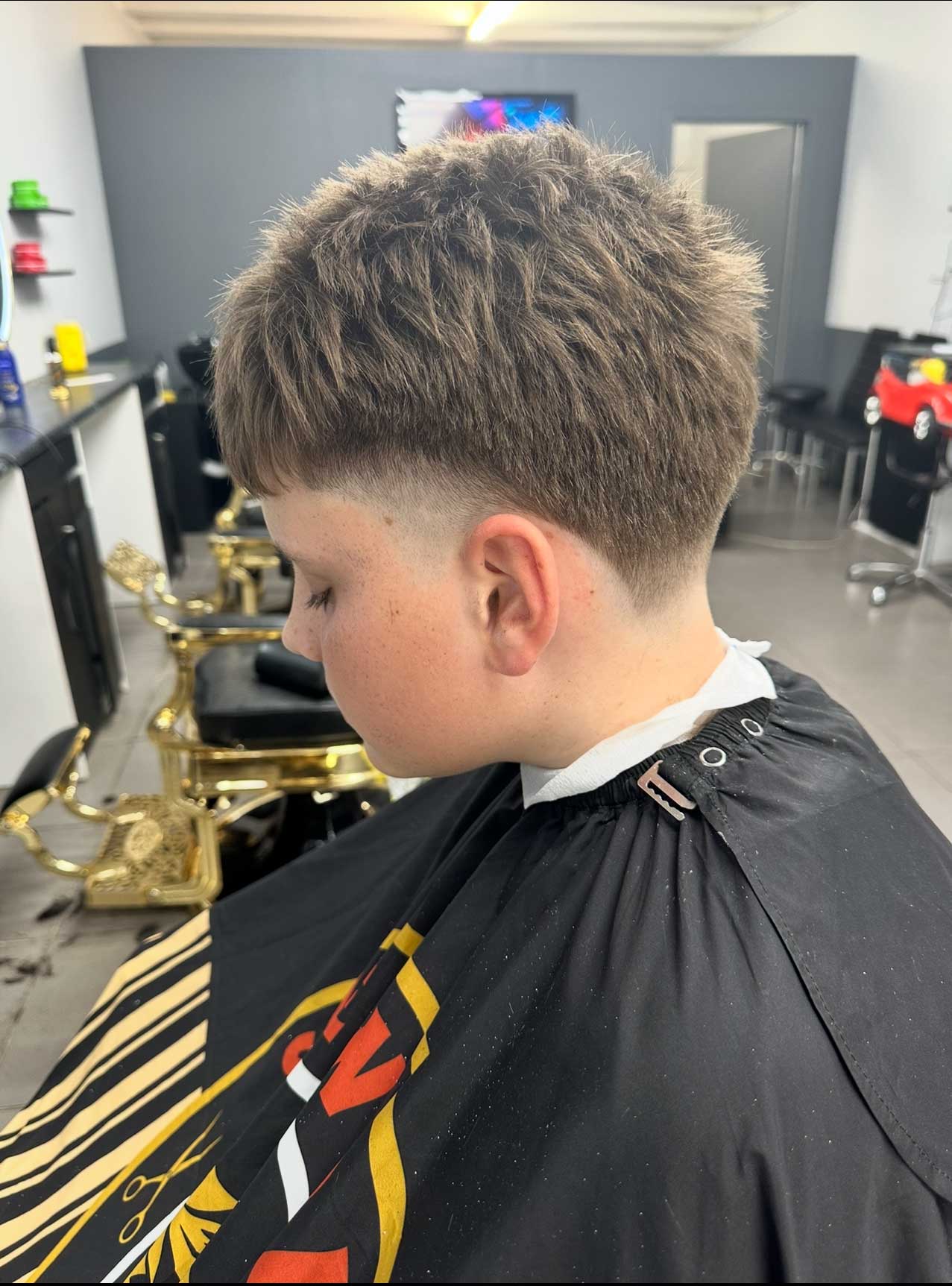Kids textured crop with low fade at Style World Barbers Engadine